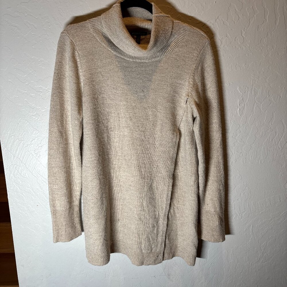 Eileen Fisher Women Cowl Neck Sweater‎ Wool Yak Alpaca Beige – Size S/P